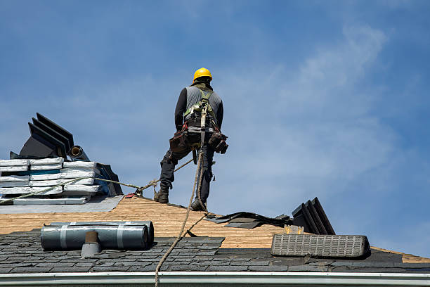 Professional Gutter Installation technician working in Thompsonville, PA